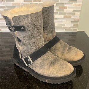 UGG Gray and Black Ankle Boots
